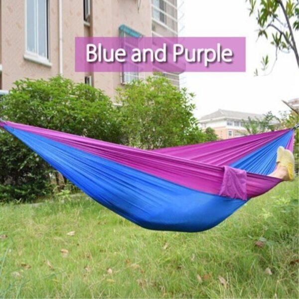 Portable Nylon Outdoor Hammock Blue & Purple