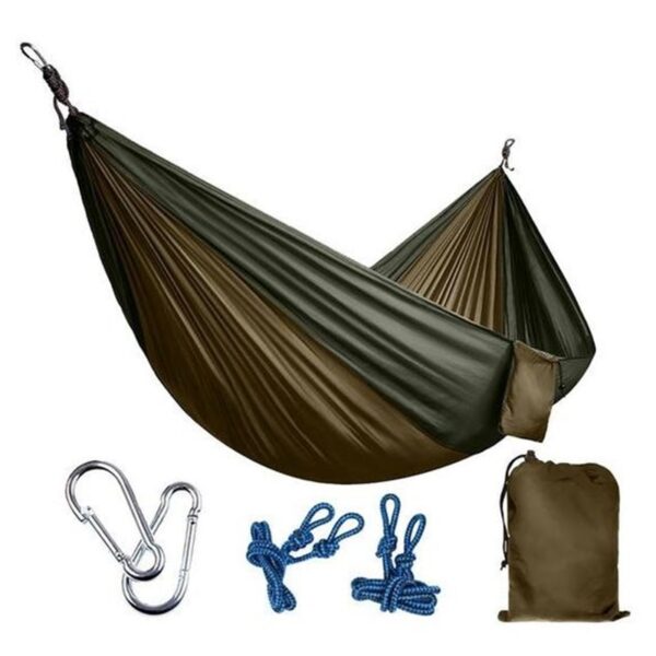 Portable Nylon Outdoor Hammock Brown & Black