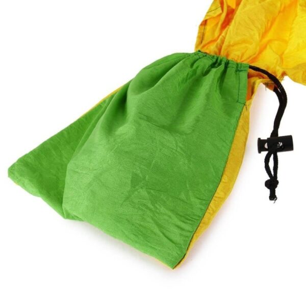 Portable Nylon Outdoor Hammock Green & Yellow Pouch