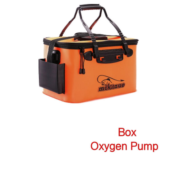 Collapsible/Folding Thickened Live Fish Box & Oxygen Pump - Orange