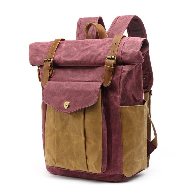 Retro Style Backpack - Rose Red