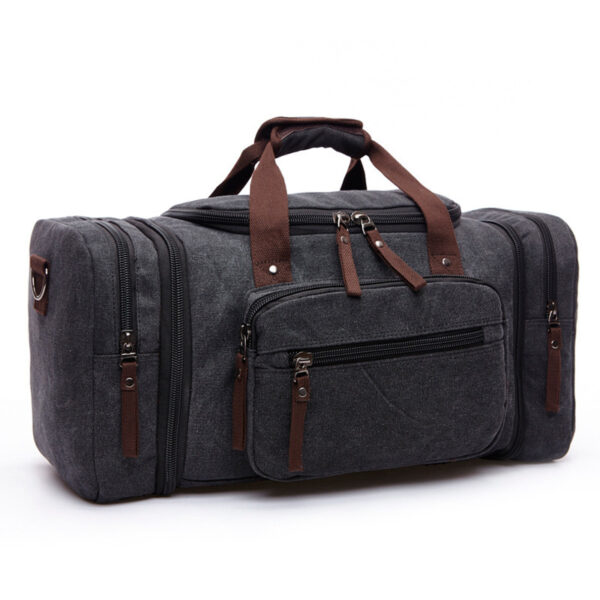 Canvas Travel Bag - For Gym, Work, Travel & More - Black