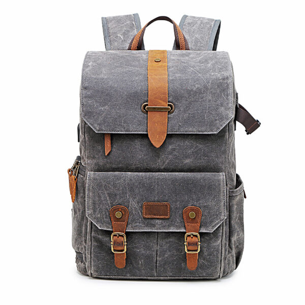 Versatile Canvas Camera & Photography Backpack - Grey