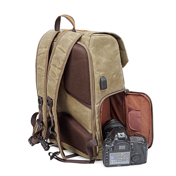 Versatile Canvas Camera & Photography Backpack Side